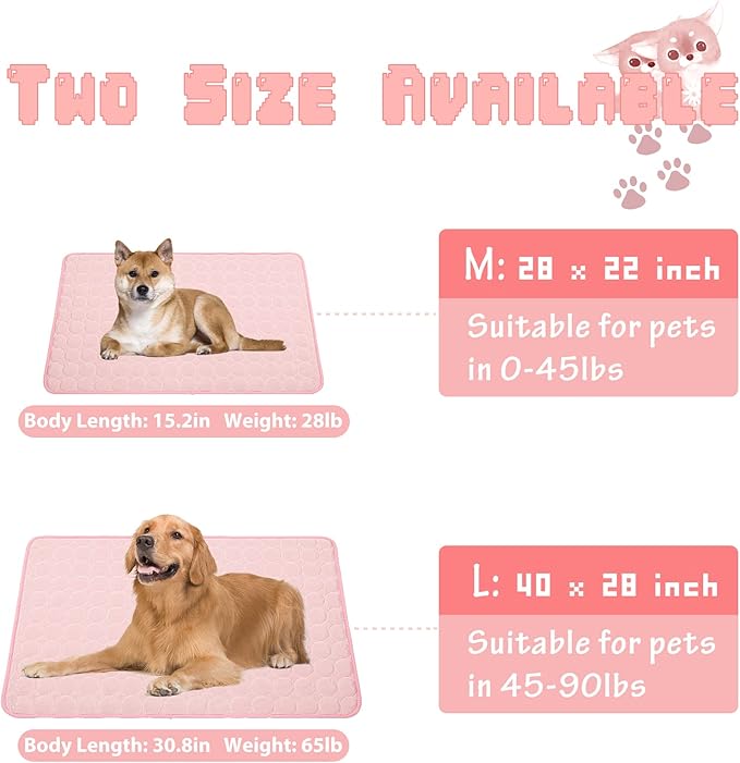 Washable Dog Cooling Mat Ice Silk Cooling Mat for Dogs Pet Self Cooling Pad Blanket Dog Cooling Pad for Indoor & Outdoor Car Seats