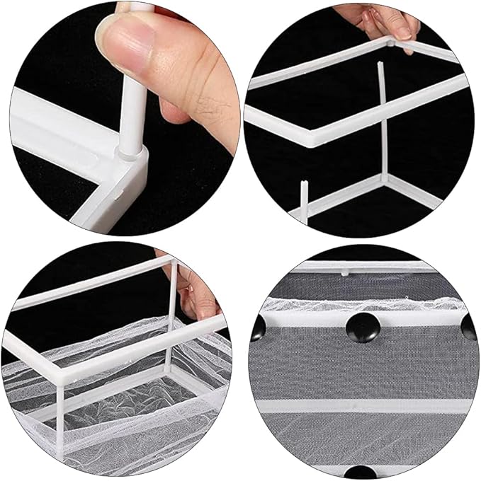 Aquarium Fry Hatchery Net Fine Mesh Fish Hatchery Isolation Net with Suction Cups Hatchery Transparent Isolation Box for Fish Tank