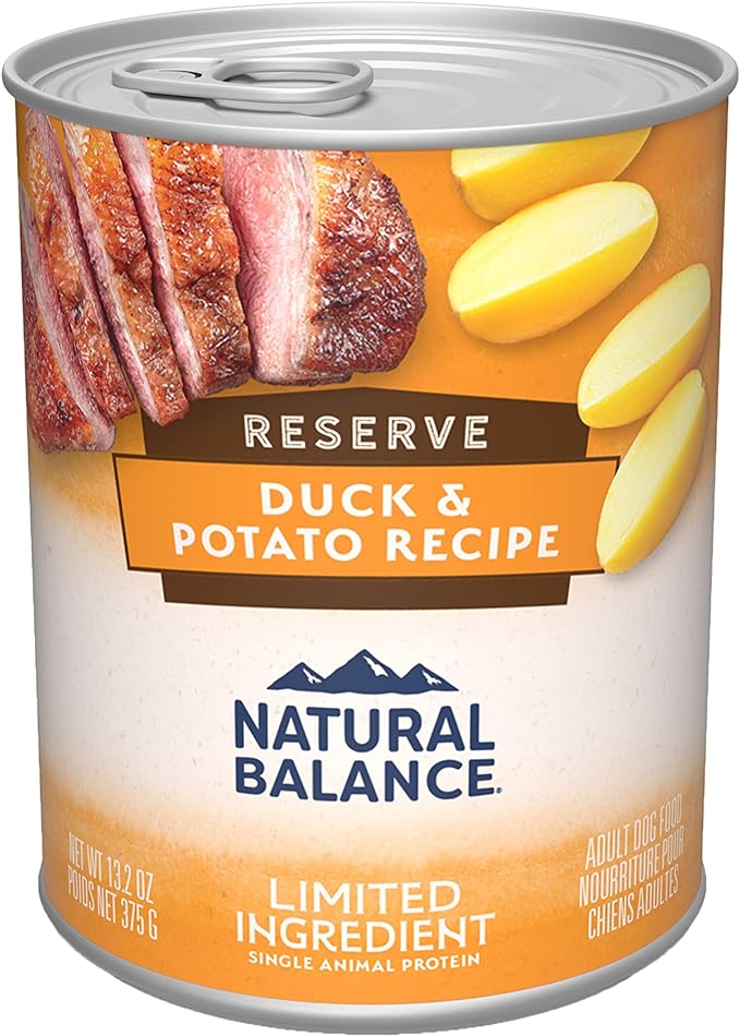 Natural Balance Limited Ingredient Adult Grain-Free Wet Canned Dog Food, Reserve Duck & Potato Recipe, 13 Ounce (Pack of 12)