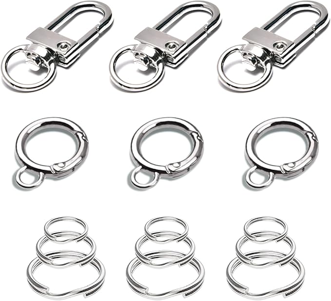 Dog Tag Clips for Collar,with 15Pcs Replaceable Dog ID Name Tag Ring Clip Dog Tag Attachment Clip Pet tag Quick Clip Clips Rings for Pet Collar Key Ring Clips Accessories 6 Sets (6 Sets)