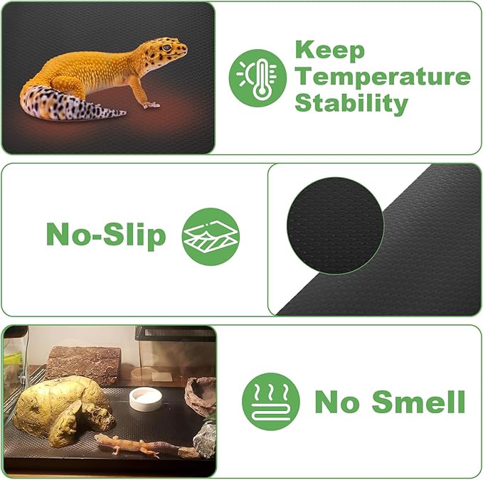 3Pcs Bearded Dragon Tank Accessories, Reptile Carpet, Reptile Mat Warming Reptile for Leopard Gecko Lizard Bearded Dragon Tank Accessories