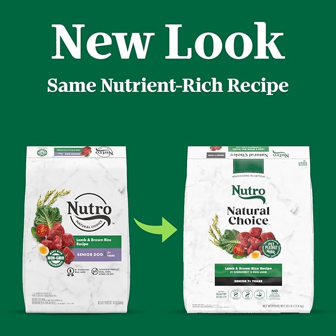 Nutro Natural Choice Senior Dry Dog Food, Lamb and Brown Rice Recipe, 30 lbs.