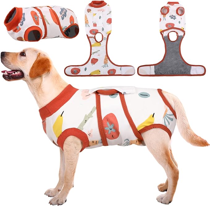 Kuoser Recovery Suit for Dogs Cats After Surgery, Professional Pet Recovery Shirt Dog Abdominal Wounds Bandages, Substitute E-Collar & Cone,Prevent Licking Dog Onesies Pet Surgery Recovery Suit