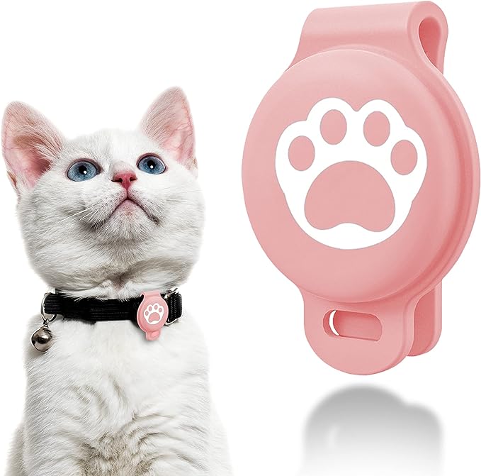 Case for Apple AirTag Pet Tracker Pet Anti-Lost Finder Dog Cat Collar Accessories Backpacks Cameras Purses Bicycles Suitcases Travel Accessories (Pink), 2.24x1.46x0.6 inch