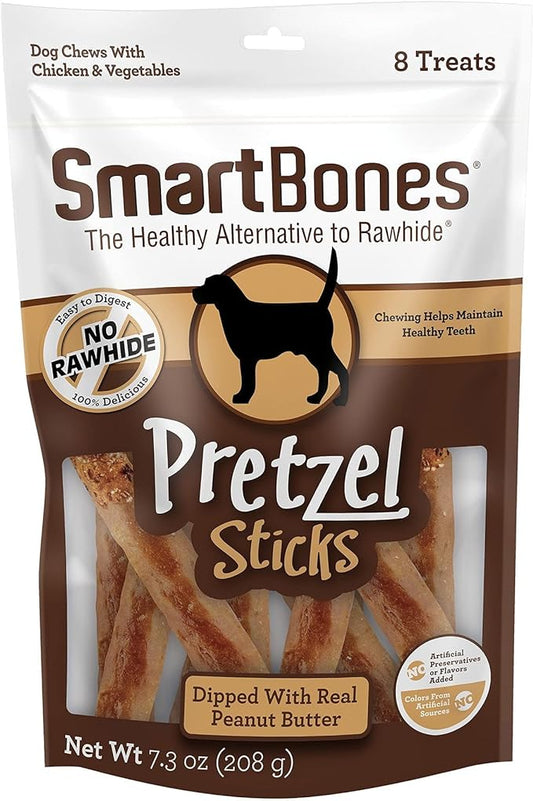 SmartBones No Artificial Colors or Preservatives Pretzel-Style Chews, Treat Your Dog to a Fun Shapped Rawhide-Free Chew 8 Count (Pack of 1)