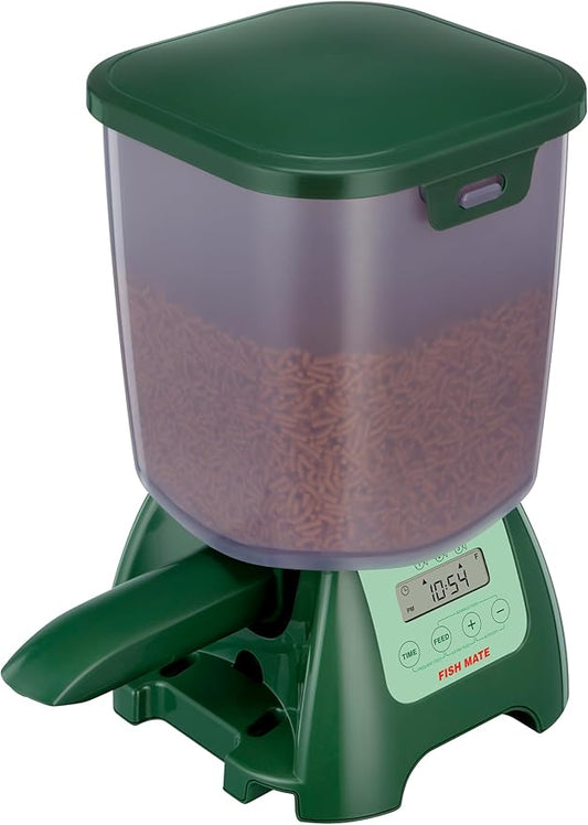 Fish Mate P7000 Large, 6 lbs Capacity, Rain-Resistant Automatic Pond Fish Feeder