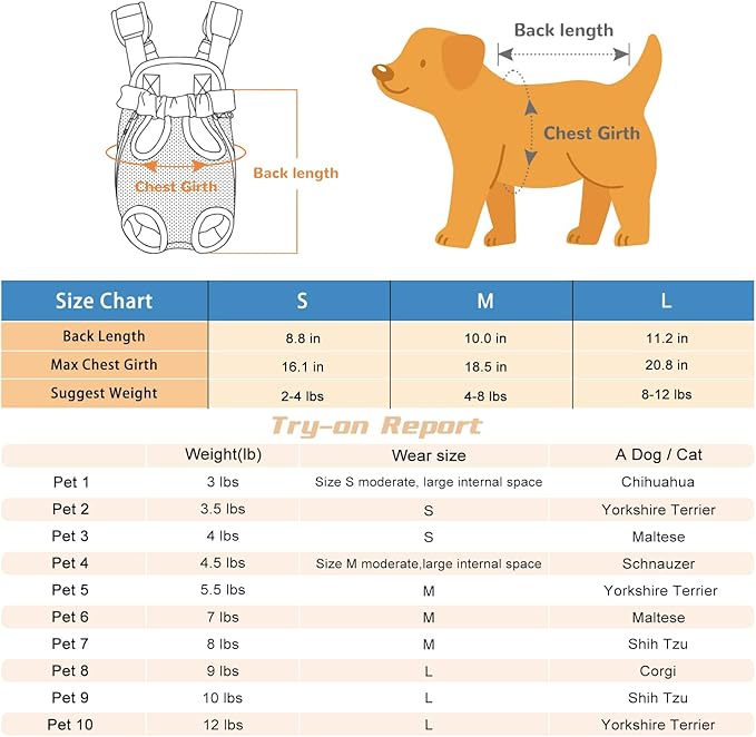 YUDODO Pet Dog Carrier Backpack Adjustable Dog Front Carrier, Legs Out Easy-Fit Dog Travel Backpack Carrier for Hiking Camping for Small Medium Dogs Cats and Rabbits (Small), C-Blue White Strip