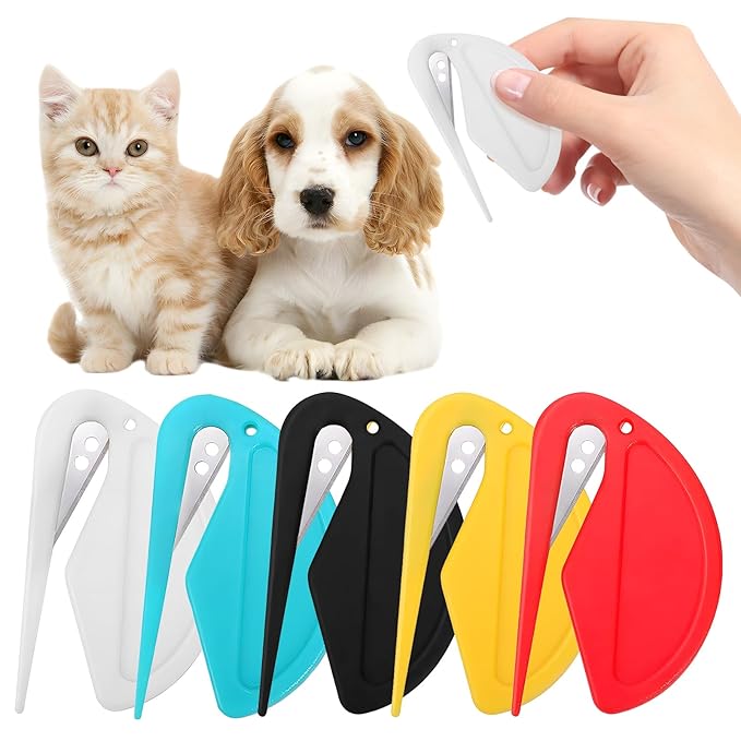 5pcs Pet Knotting Comb，De Knotting Comb for Cats，Dog，Multifunctional Pet Grooming Tool,Pet Hair Removal Tool，Pet Knotting Comb for Medium to Long Hairs for Removing Tangled and Loose Hair