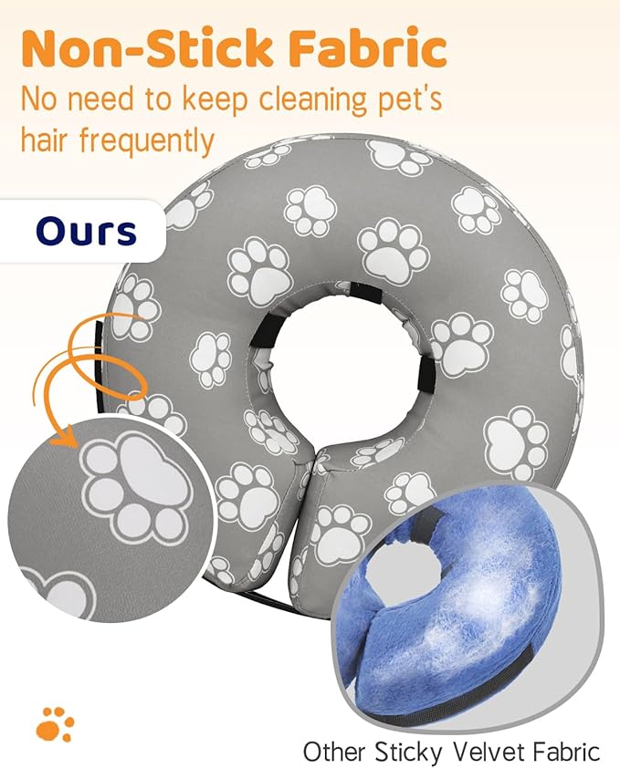 Supet Inflatable Dog Cone Collar Alternative after Surgery, Dog Neck Donut Collar Recovery E Collar, Soft Dog Cone for Small Medium Large Dogs