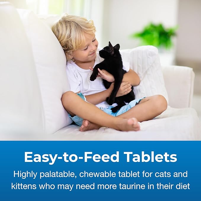 Pet-Ag Taurine Tablets for Cats - 100 Tablets - Daily-Use, Chewable Supplement for Cats of All Ages