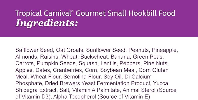 F.M. Brown's Tropical Carnival Gourmet Bird Food for Parrots, African Greys, and Conures Under 13", Probiotics for Digestive Health, Vitamin-Nutrient Fortified Daily Diet - 5 lb.