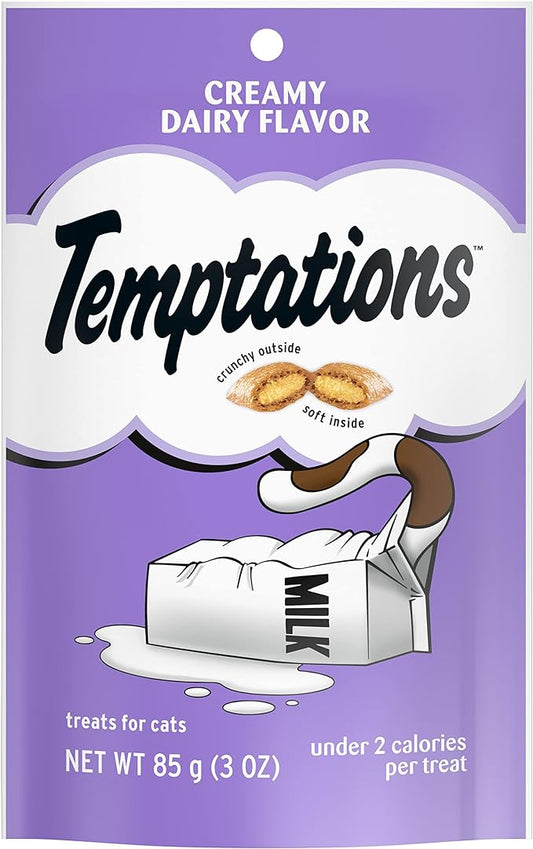 TEMPTATIONS Classic Treats for Cats Creamy Dairy Flavor 3 Ounces (Pack of 12)