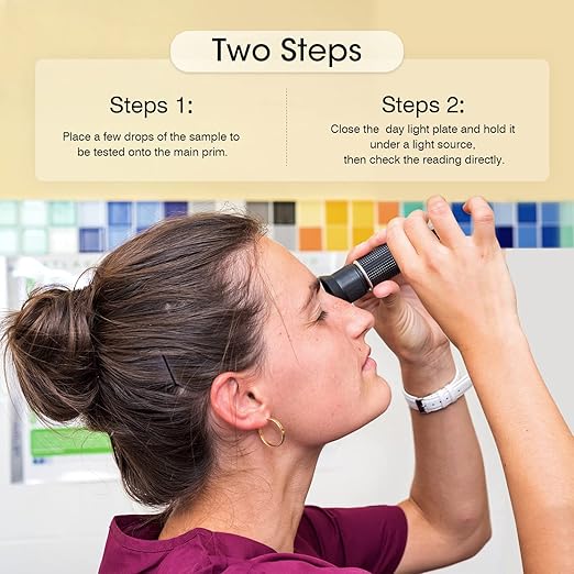 Brix Meter Refractometer 0~90%, Handheld Brix Refractometer, High Accurate Brix Measurement Tool with ATC for Fruit, Beverages&Juice, Honey, Maple Syrup, Molasses and Other Sugary Drink