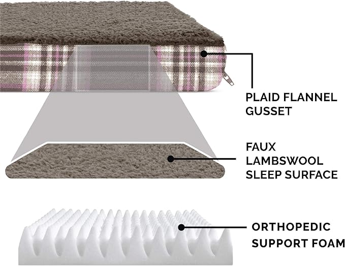 Furhaven Orthopedic Dog Bed for Small Dogs w/ Removable Washable Cover, For Dogs Up to 20 lbs - Sherpa & Plaid Flannel Deluxe Mattress - Java Brown, Small