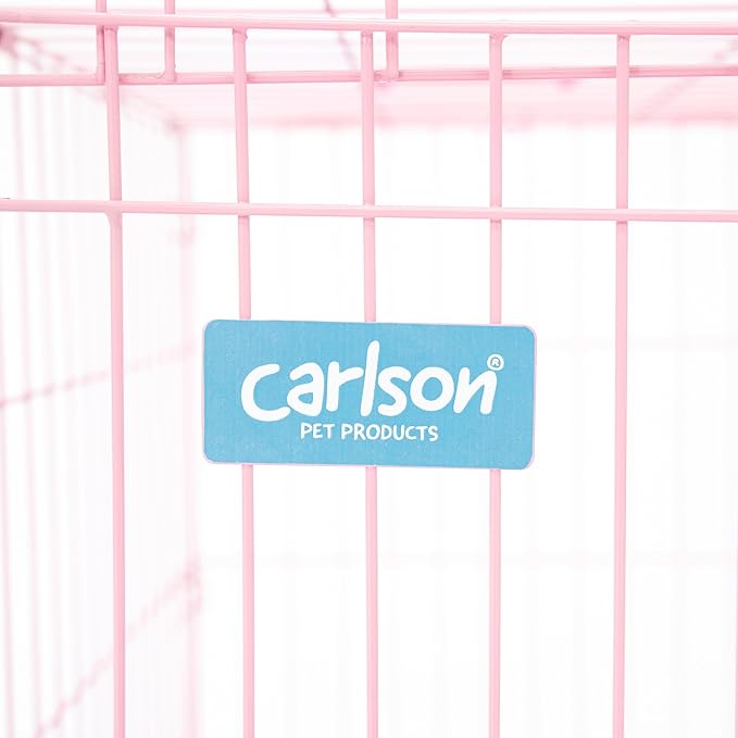 Carlson Pink Secure and Compact Single Door Metal Dog Crate, Small