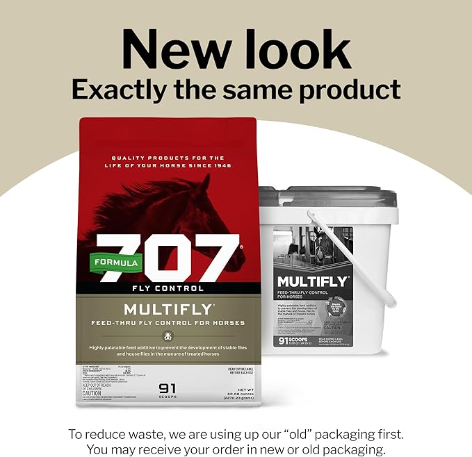 Formula 707 MultiFly Feed-Thru Fly Control Pellets for Horses - Palatable & Safe Fly Population Reduction (10 lb Bag - 182 Servings)