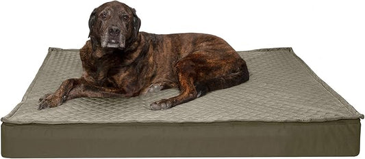 Furhaven Water-Resistant Memory Foam Dog Bed for Large Dogs w/ Removable Quilt Top & Washable Cover, For Dogs Up to 125 lbs - Indoor/Outdoor Quilt Top Convertible Mattress - Dark Sage, Jumbo Plus/XXL