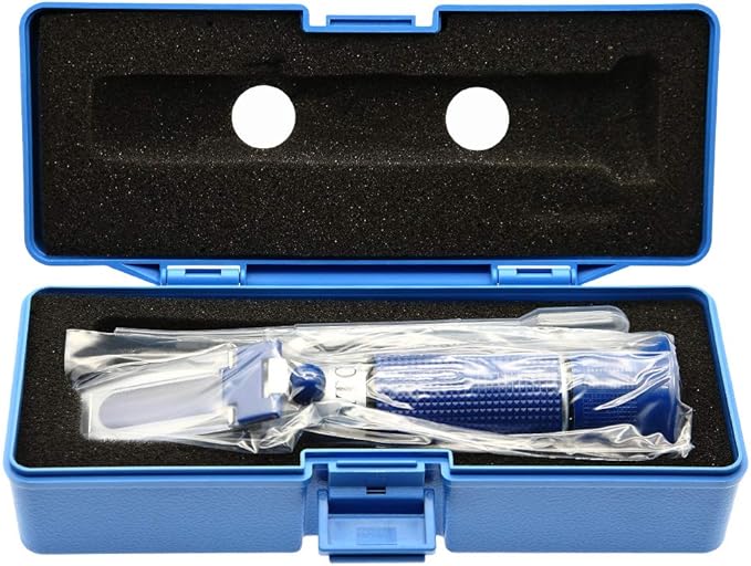 Brix Refractometer with ATC for Liquid Fruit Canned Food Sugar Content Test 0-32% Brix Refractometer Automatic Temperature Compensation