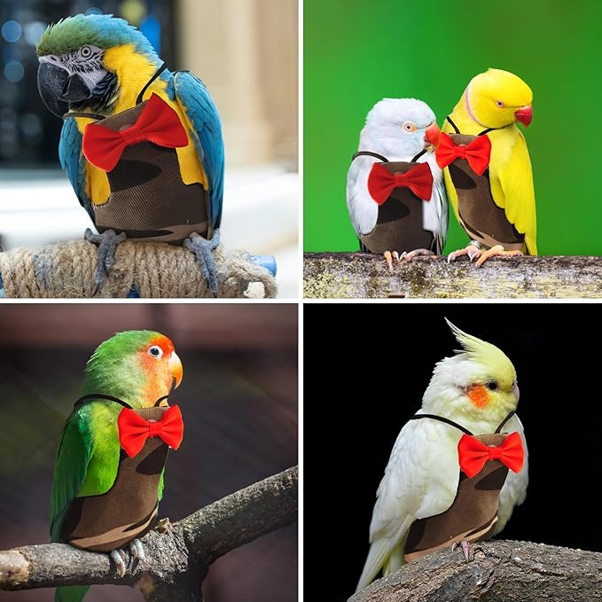 Bird Diaper Washable Parrot Diapers Reusable Bird Flight Suit Nappies Protective Breathable Parrot Nappy Clothes for Parakeet Parrot Macaw Budgie Canary Budgie Cockatiel(Camouflage, XXL)