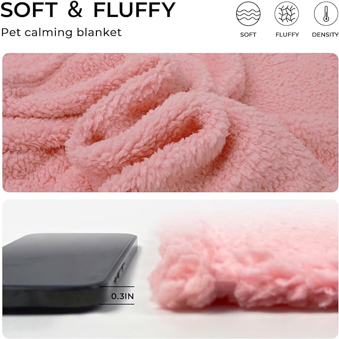 Luciphia Premium Fleece Dog Puppy Blanket Soft Pet Sherpa Calming Cat Blanket Throw for Small Medium Dog Cat(Pink,57x40 inches)