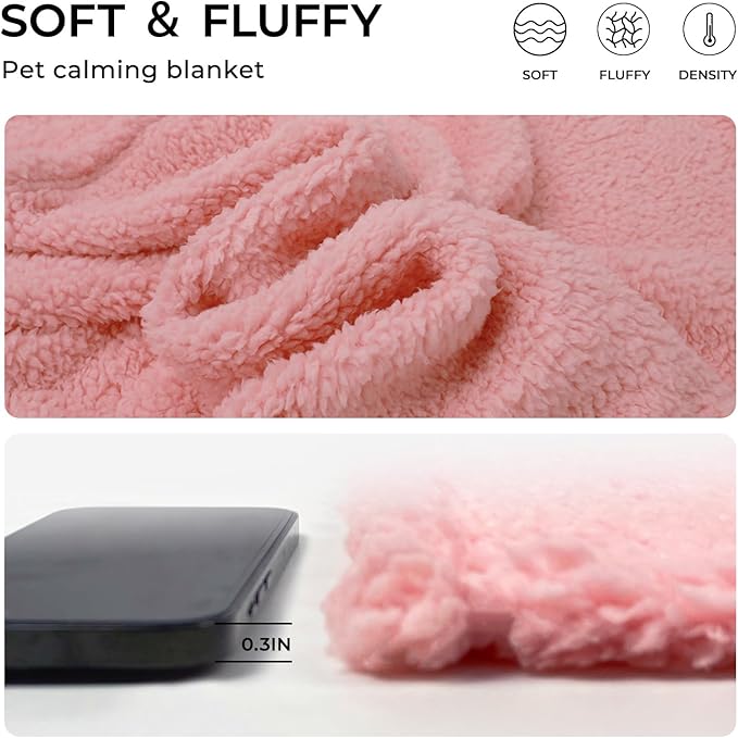 Luciphia Premium Fleece Dog Puppy Blanket Soft Pet Sherpa Calming Cat Blanket Throw for Small Medium Dog Cat(Pink,41x31 inches)