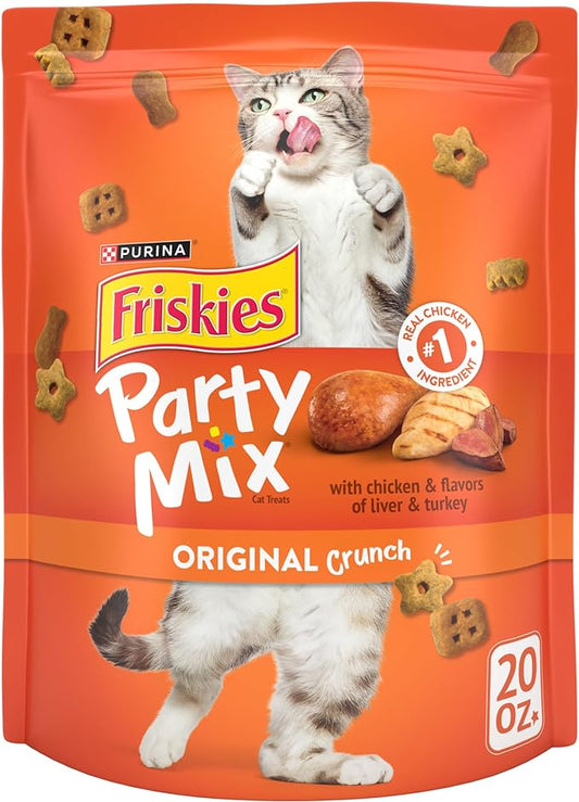 Purina Friskies Cat Treats, Party Mix Original Crunch - 20 oz. Pouch