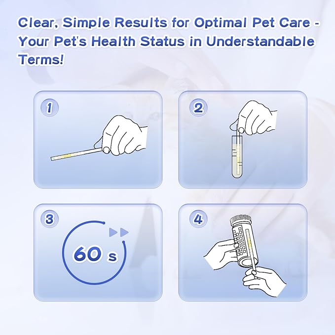 Urine Test Strips for Dogs & Cats - Vet-Approved Home Veterinary Kit for Quick, Reliable, and Easy Pet Care and UTI Detection - High Accuracy Pet Health Monitoring Tool, 4 Packs