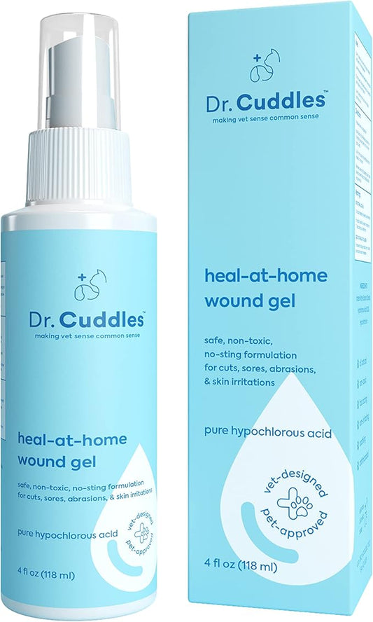 Heal-at-Home Wound Gel For Dogs, Cats, & Pets - Antimicrobial, Anti-Fungal Spray - Non-Toxic, No Sting Formula - Clean and Heal Wounds, Acne, Skin Irritation, Resolve Infection – Pure Hypochlorous Acid – 4oz