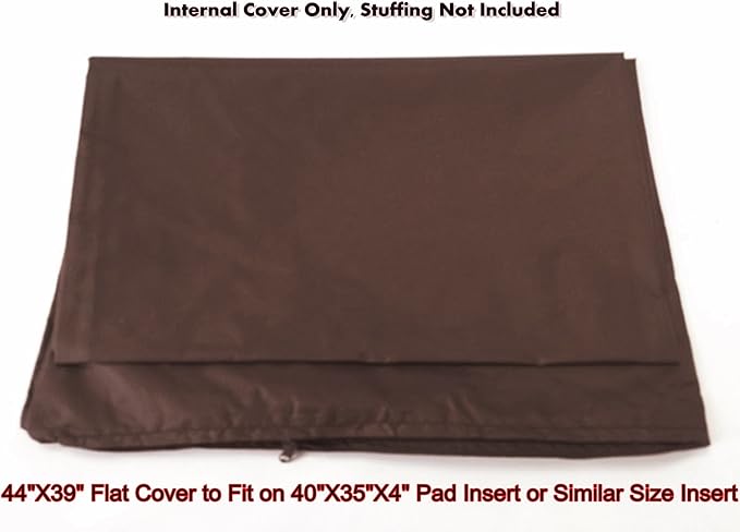 Dogbed4less 2 Pack XL Internal Duvet Water Resist Pet Dog Bed Cover for 40"x35"X4" Memory Foam Pad Bed - 44"X39" FLAT