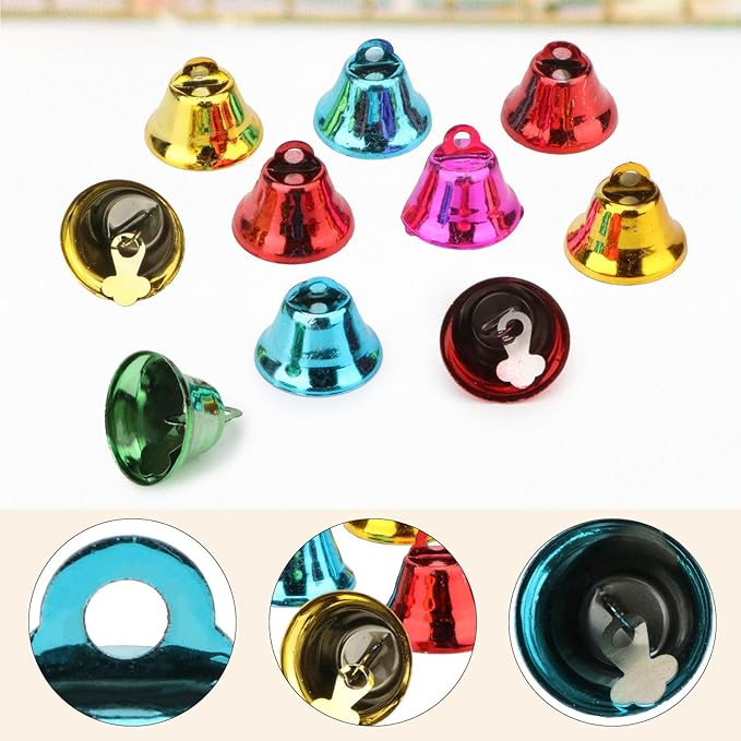 Hypeety Bird Parrot Bell Chew Toys Ball Toys 10pcs Colorful Birdcage Accessories Toys for Parrot Budgie Parakeet Cockatiel Conure Lovebird Finch Macaw (Random Color) (2.5cm/0.9'' Bells)