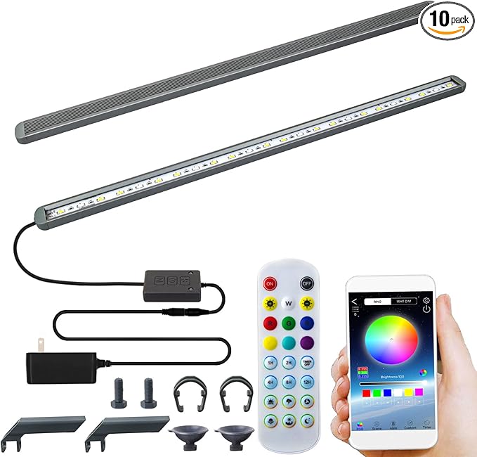 Smart Aquarium Light with App Timer, Dynamic Lighting Landscape for 19-23 Inches Fish Tank, 7/24 Auto Power On/Off, RGBW Full Spectrum Aquarium Lighting (2024 Upgraded Version)