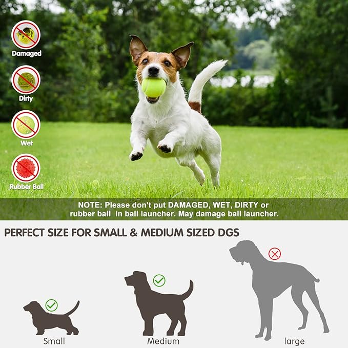 Automatic Ball Thrower for Dogs, Small Dog Ball Launcher with Free 12 PCS Mini Balls, Three-Speed Control Interactive Dog Fetch Machine Toy for Dogs (Ball Thrower for Dogs)