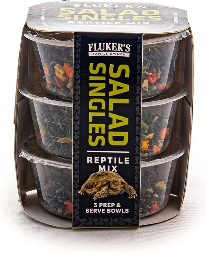 Fluker's Salad Singles All Natural Reptile Mix, Just Add Water, Each Pack Makes 2 oz of Food, for Bearded Dragons and Other Herbivores/Omnivores, 3,Pack 0.65 oz