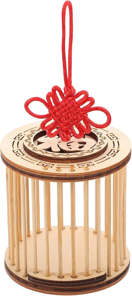 Wooden House Circular Grasshopper Cage Habitat Cricket Box Critter Breeding Cages Hanging Insert Cage for Grasshopper Crickets Small Pets