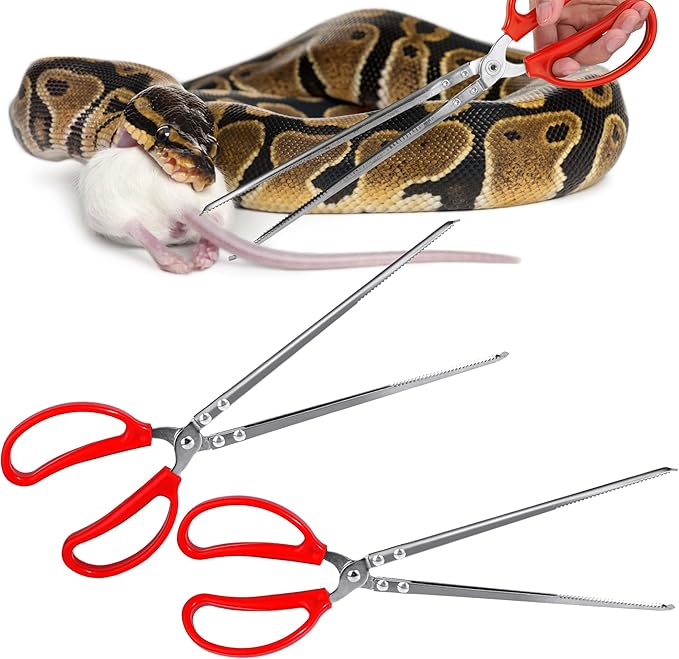 Snake Feeding Tongs,2PCS 15 Inch Reptile Feeding Tongs,Extra Long Large Tweezers for Corn Ball Python Accessories,Bearded Dragon Reptile Gecko Tank Accessories Terrarium Supplies