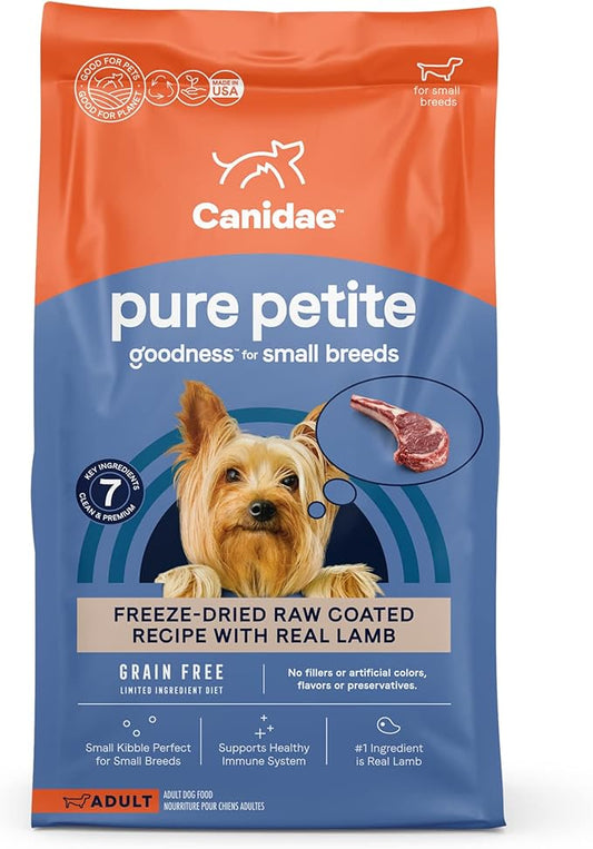 Canidae Pure Petite Freeze-Dried raw coated Recipe with Real Lamb Dog Dry 4 lbs.