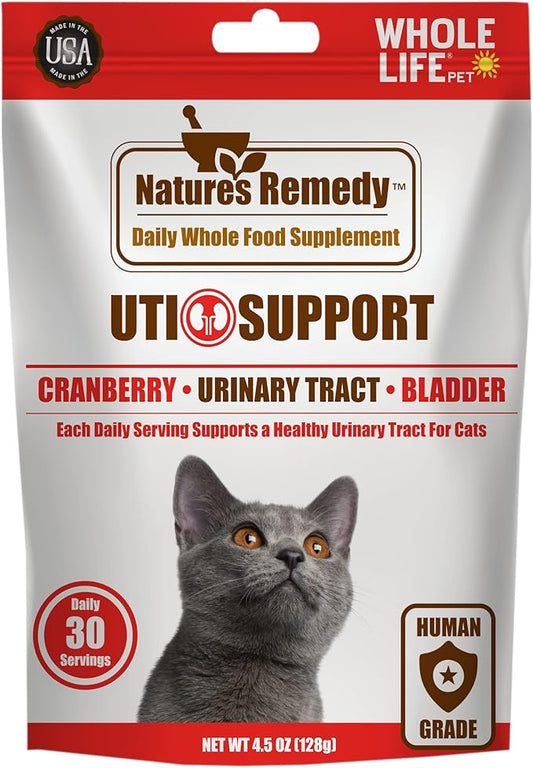 Whole Life Pet Urinary Tract Daily Supplement for Cats – Cranberry with Probiotics. UTI Prevention, Bladder Health. Mixes in Food or with Water for Hydrating Snack