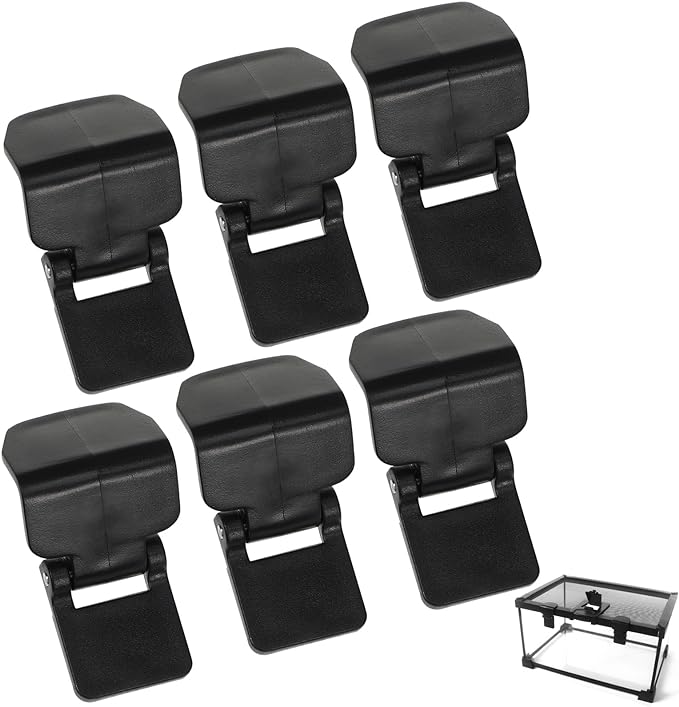 Totority 6pcs Cylinder Lock: Snake Tank Aquarium Clips Escape Screen Clip Snake Cage Clips Glass Cover Support Holder Plastic Turtle Tank Terrarium Cover Clips