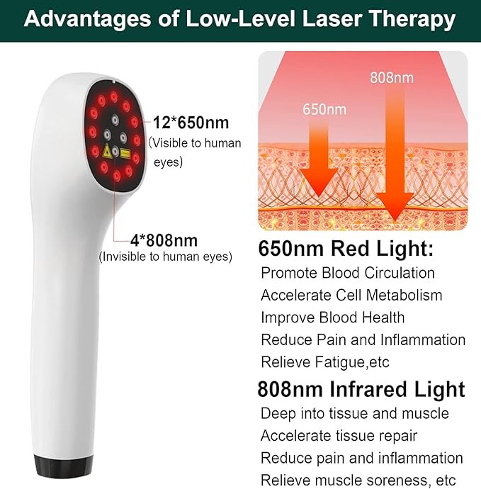 Handheld Red Light Therapy for Dogs,Cold Laser Therapy Device for Dogs and Pets, Portable Low-Level-Laser Therapy Vet Device for Pain Relief,Itching Skin & Wound Care in Dogs, Cats, Horses (White2.0)