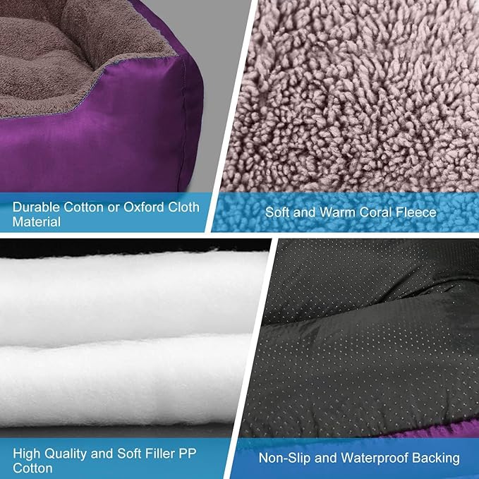 PUPPBUDD Dog Beds for Medium Dogs, Washable Dog Bed Comfortable and Breathable Pet Bed Rectangle Warming Dog Bed for Medium Dogs