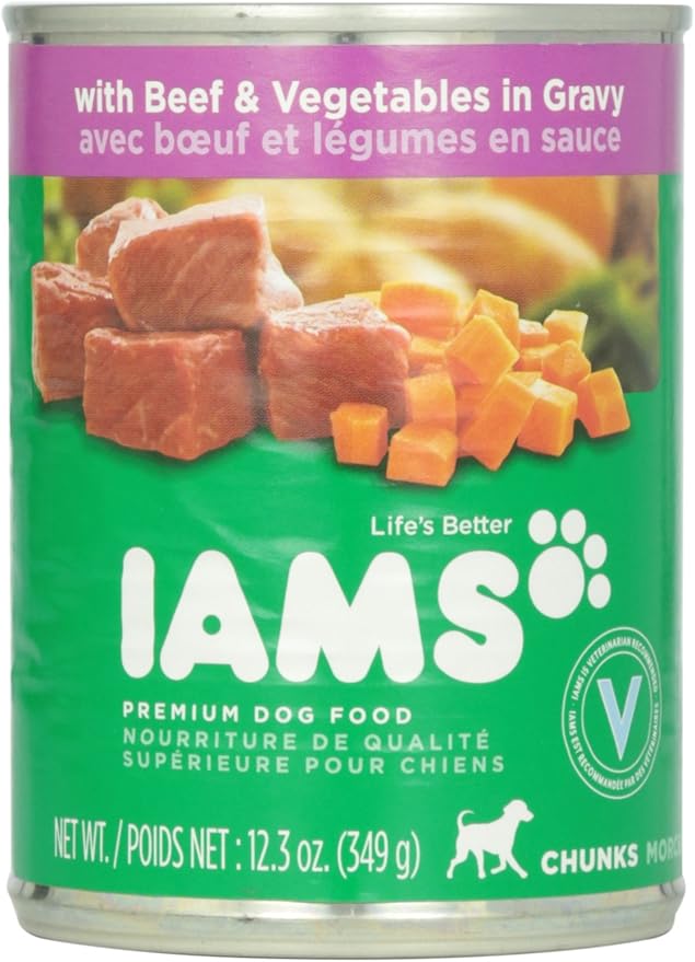 lams ProActive Health Adult Dog Chunks with Beef & Vegetables in Gravy Premium Dog Food 12.3 Oz