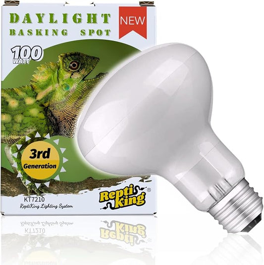 Reptile Heat Bulb Lamp, 1-Pack 100W Daylight Basking Spot, Bearded Dragon/Turtle/Lzard/Gecko Light Bulb, UVA Heat Lamp, Basking Light for Reptiles