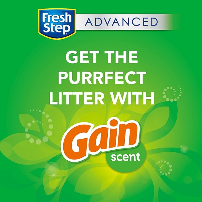 Fresh Step Advanced Clumping Cat Litter with Gain, 37 lbs Total, Extra Large (2 Pack of 18.5lb Boxes) + Glad ForceFlex Protection Series Tall Trash Bags with Febreze, 13 Gal, 110 ct