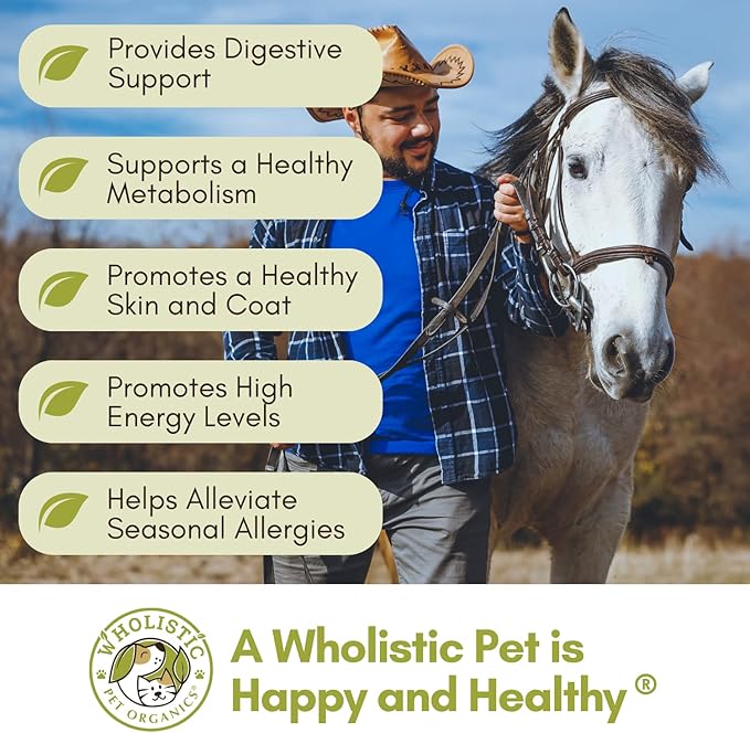 Wholistic Pet Organics Equine Complete: Horse Multivitamin for Total Body Health - Horse Supplement with Vitamins, Minerals, Prebiotics, Probiotics, Antioxidants and More - 4 Lb