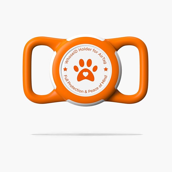 Airtag Dog Collar Holder, Durable & Lightweight Airtag Case, Slide-on Waterproof Protective Air Tag Holder for Dog Collar - for Dogs and Cats (Orange, Medium)