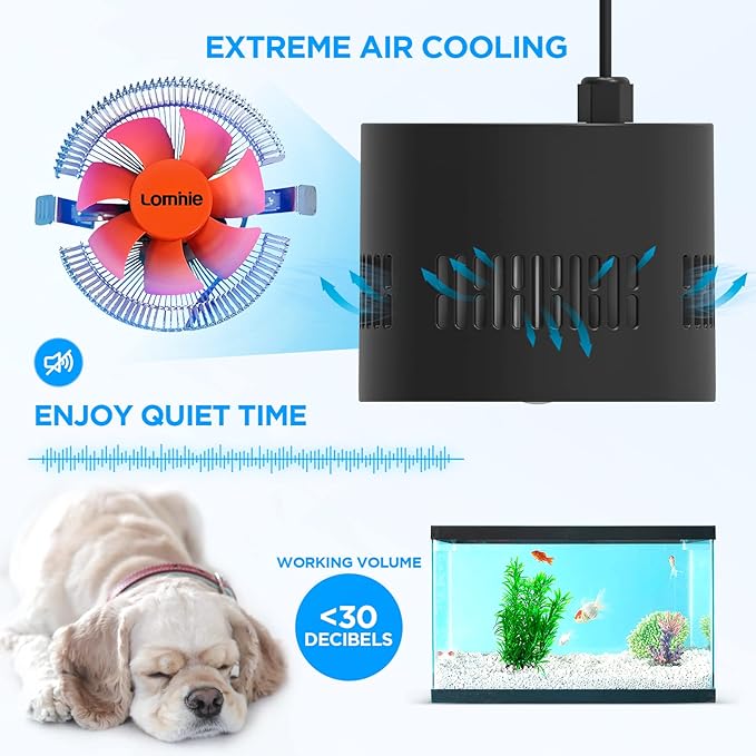 Lominie LED Aquarium Light, Dimmer Remote Control 0-100% Brightness 80W Planted Fish Tank Light Clamp Clip Lamp for Freshwater Refugium Algae Fish Tank with Gooseneck