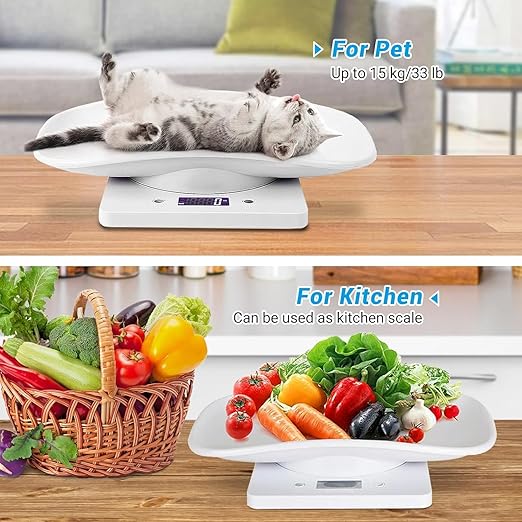 Digital Small Animals Scales for Weighing with Tape Measure, Puppy Whelping Scale Weigh Your Kitten, Rabbit with High Precision, Multifunction Electronic Baby Scales for Small Dogs