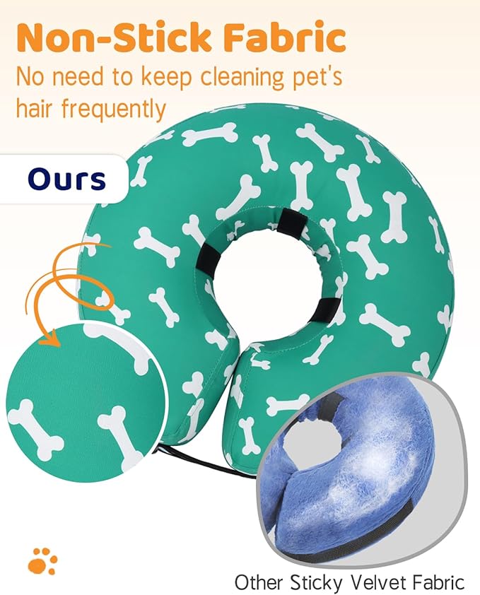 Supet Inflatable Dog Cone Collar Alternative After Surgery, Dog Neck Donut Collar Recovery E Collar for Neuter, Soft Dog Cone for Small Medium Large Dogs