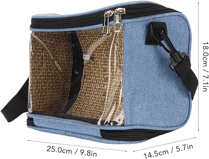 Zerodis Animal Carriers Bird Carrier Bag,Transparent Portable Lightweight Breathable Travel Cage Bird Travel Backpack for Small Birds Green Cheek Cockatiels (Blue)