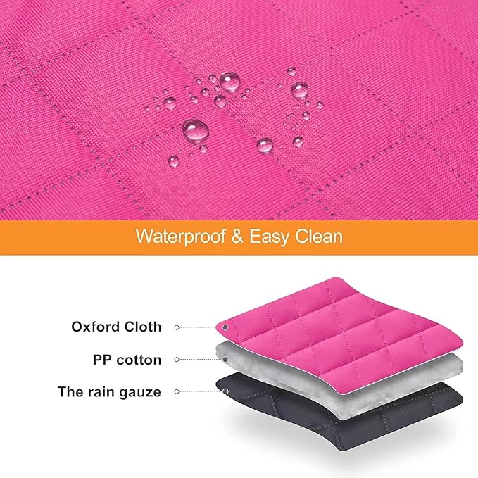 Dog Back Seat Cover Protector for Cars SUV and Trucks with Mesh Window, Scratchproof Nonslip and Waterproof Material(Pink)